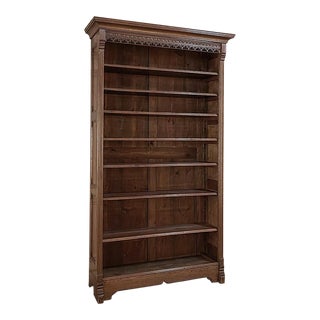 Grand 19th Century Neo-Gothic Open Bookcase For Sale
