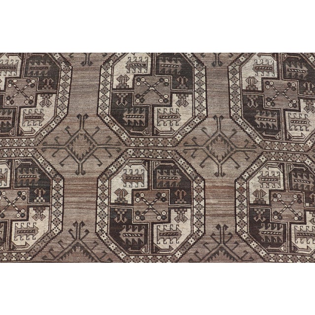 Textile Antique Ersari Rug With Traditional Gul Motifs and Subtle Colors 10'9 X 18'3 For Sale - Image 7 of 12