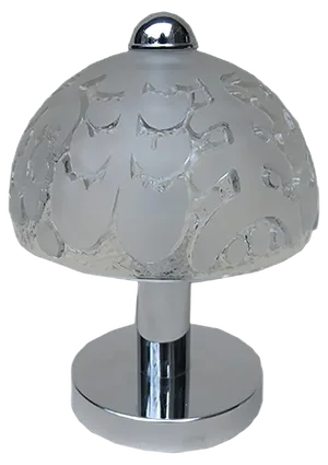 Small Pressed Glass and Chrome Mushroom Table Lamps from Peill & Putzler, 1970s, Set of 2