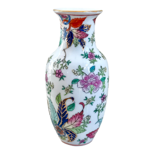 Hand-Painted Tobacco Leaf Floral Vase