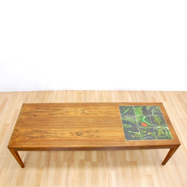 1960s Danish Rosewood Coffee Table Tile Inlay Made in Denmark Chairish