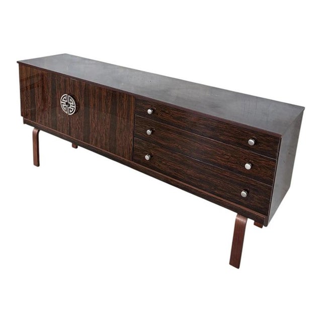Gold Vintage Sideboard with Raised Legs, 1960s For Sale - Image 8 of 11