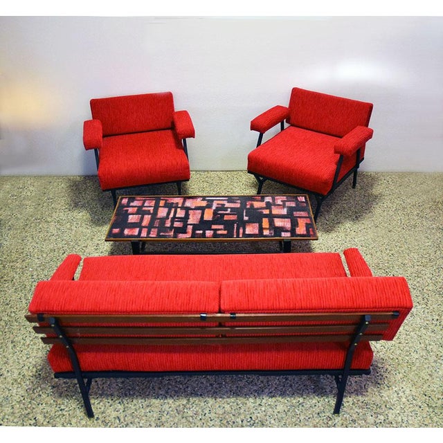 Mid-Century Italian Corduroy Sofa, 1950s For Sale - Image 12 of 14