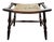 Early 20th Century Curved Woven Rush Seat Primitive Wood Bench For Sale