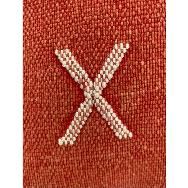 Textile Contemporary Red Brick Silk Sabra Pillow Covers- a Pair For Sale - Image 7 of 9
