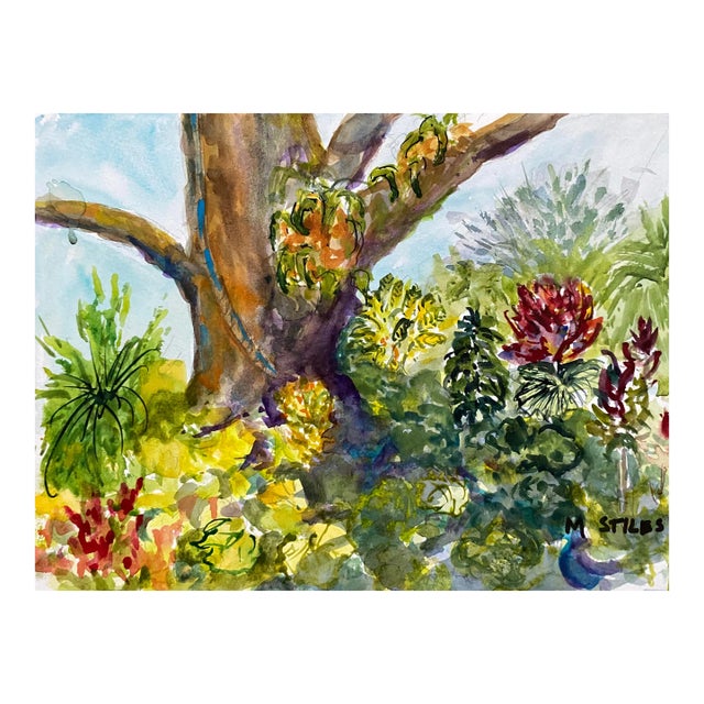 1980s Martha Stiles Landscape Watercolor For Sale