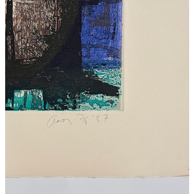 Aaron Fink, Boston Modernist Color Etching Smoking Pipe Aaron Fink Pop Art Print Americana, 1987 For Sale - Image 4 of 5