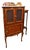 Louis XVI Tall Commode Cabinet With Marble Top and Ornate Gold Accents For Sale