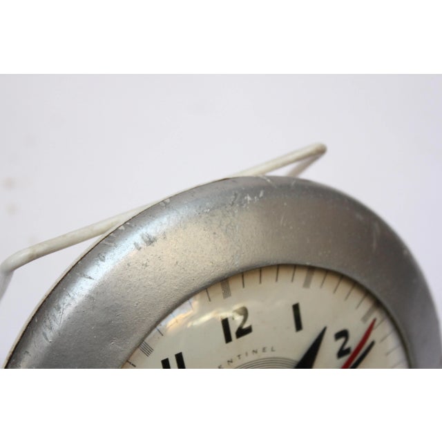 Metal Art Deco Sentinel Wafer Wall Clock Designed by Henri Dreyfuss for Ingraham For Sale - Image 7 of 13