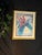 Vintage Framed Abstract Floral Artwork in Blue, Teal and Pink With Gold Frame - Signed For Sale In Miami - Image 6 of 10