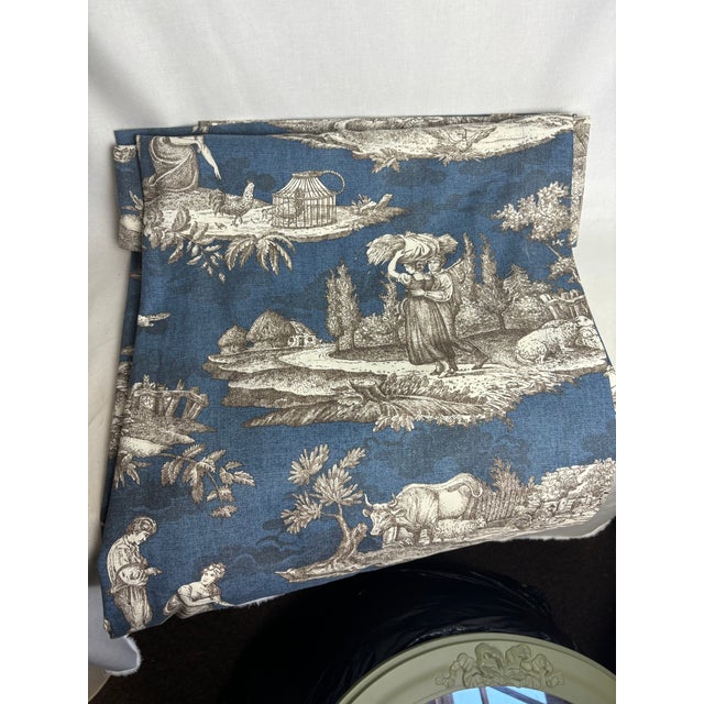 Blue Williams Sonoma Home Cotton Toile (Blue/Ivory/Brown) For Sale - Image 8 of 10