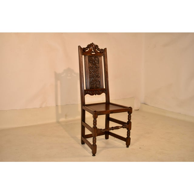 Queen Anne Early 18th Century Welsh Oak Joined Backstool For Sale - Image 3 of 15