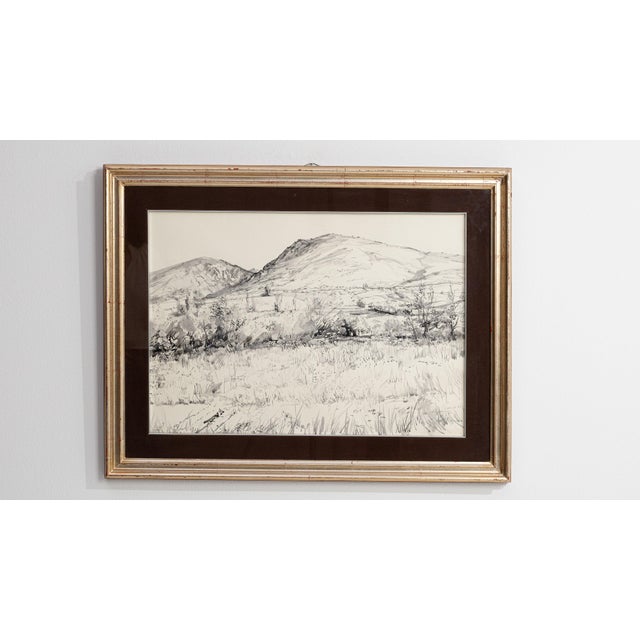 1980s France Brown Wood Drawing For Sale - Image 11 of 15