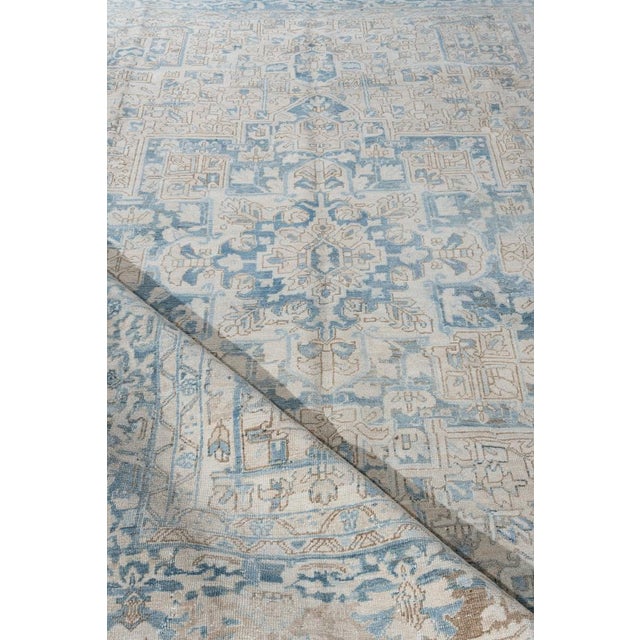 Blue Vintage Heriz Rug 9ft 8in X 12ft 10in For Sale - Image 8 of 12