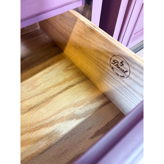 1970s Drexel Nightstand Set, Newly Refinished in Ruby Dusk by Benjamin Moore, A Pair For Sale - Image 10 of 11