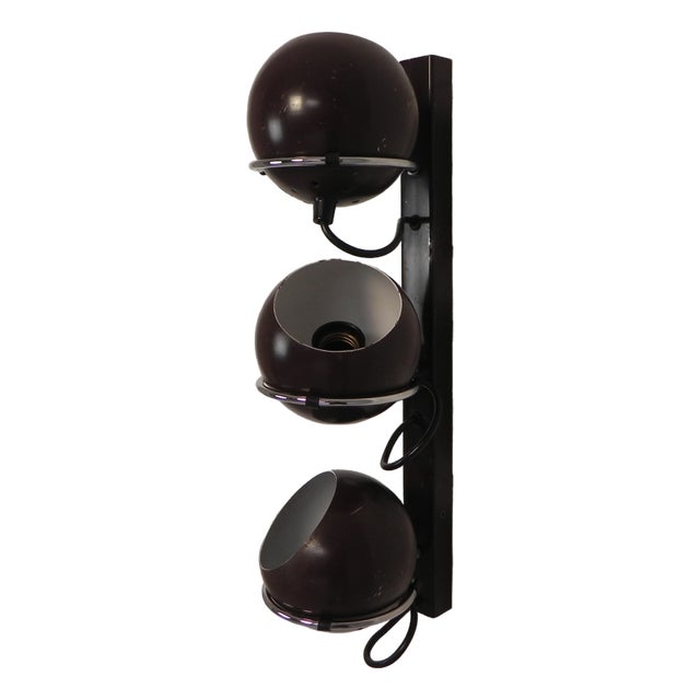 Wall Lamp with 3 Globes from Gepo, 1960s For Sale