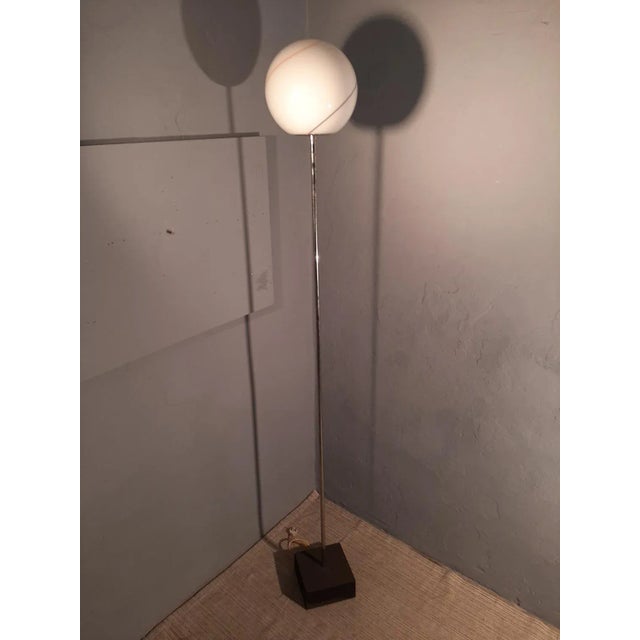 Metal Floor Lamp with Cast Iron Base and Glass with Colored Lines by Roberto Pamio for Leucos, 1960s For Sale - Image 7 of 7