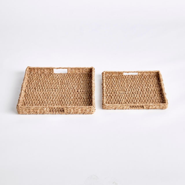 Seagrass is naturally supple, not stiff. Beautiful in color as well as texture. This rectangular set of trays is solidly...