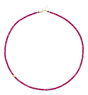 Birthstone July Ruby Necklace 14k Gold -By Bombyx House