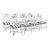 Vintage Black & White Set of 8 Armchairs in Grand Style of Mario Papperzini Rare Exquisite!! For Sale
