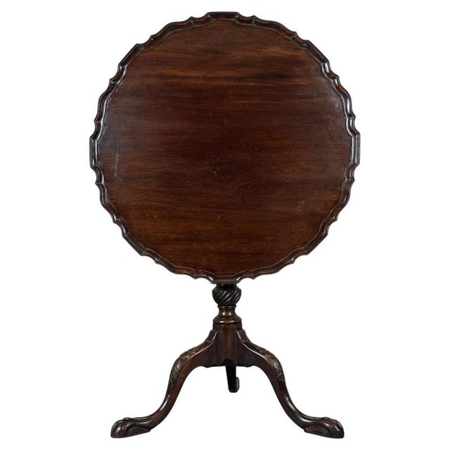18th Antique Century Georgian Mahogany Piecrust Tripod Table For Sale - Image 6 of 6