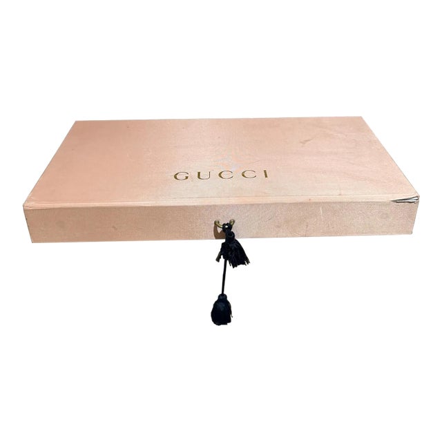 Vintage Gucci Makeup Lipstick Vault Beveled Mirror For Sale