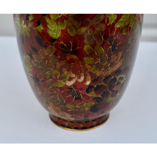 Vtg. Vintage Chinese Cloisonne Enamel Vase For Sale - Image 11 of 13