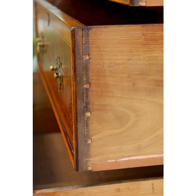 Brown 1950s Chippendale Revival Mahogany Highboy Chest on Stand With Satinwood Inlay & Ball-and-Claw Feet For Sale - Image 8 of 17