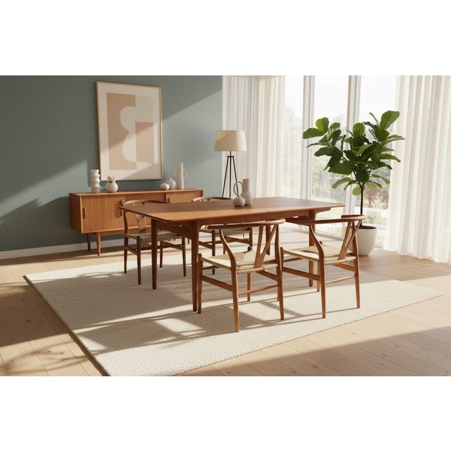 Brown AT310 Dining Table in Teak and Oak by Hans J. Wegner for Andreas Tuck, 1950s For Sale - Image 8 of 18