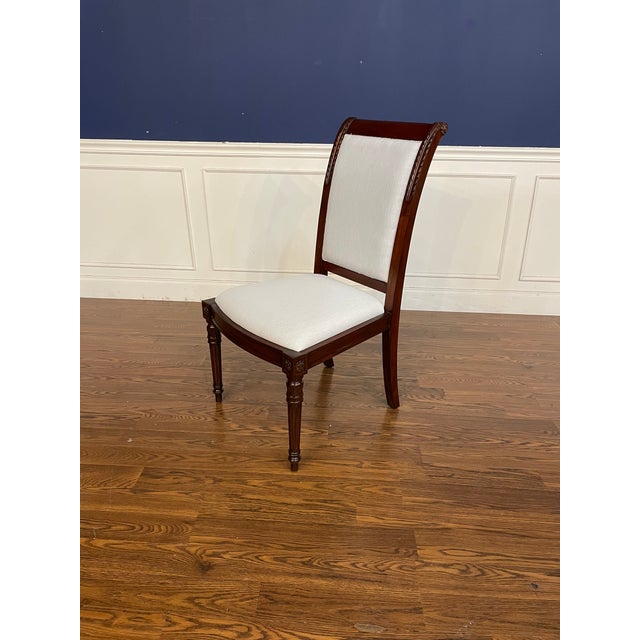 Set of Eight Newport Dining Chairs With Base Muslin Fabric - Showroom Samples For Sale - Image 13 of 18