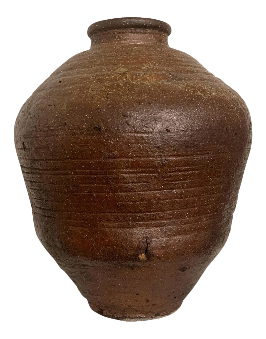 Large Japanese Antique Shigaraki Tsubo Jar | Chairish