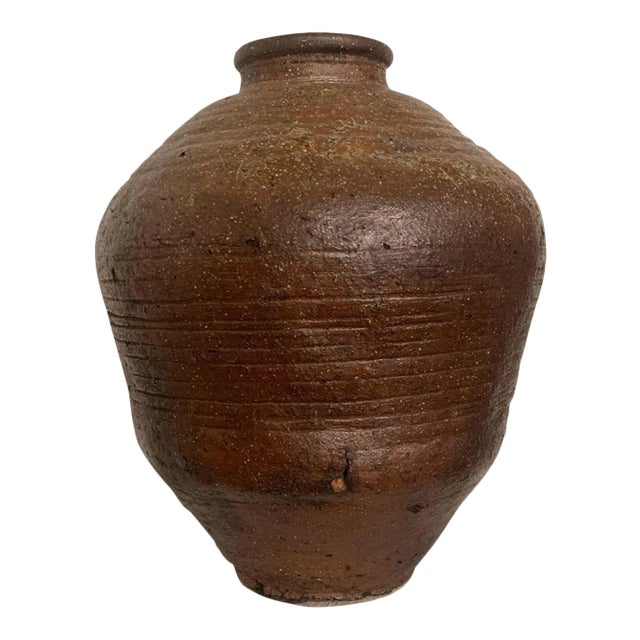 Large Japanese Antique Shigaraki Tsubo Jar For Sale