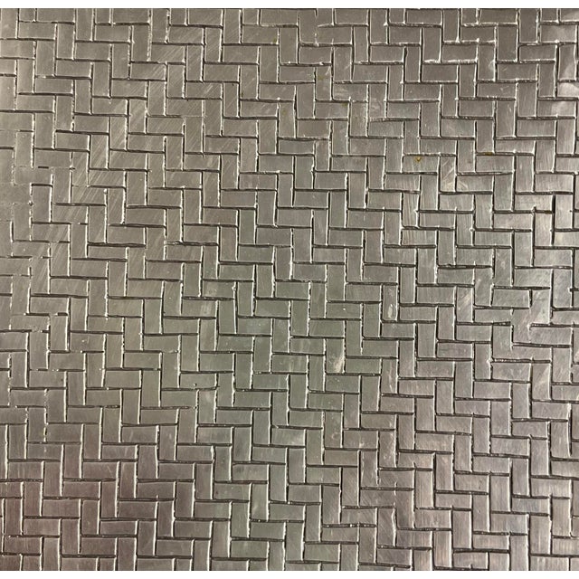 Silver Mariposa Aluminum Bamboo Oversized Serving Platter, Hecho en Mexico, Circa 1980s For Sale - Image 8 of 9