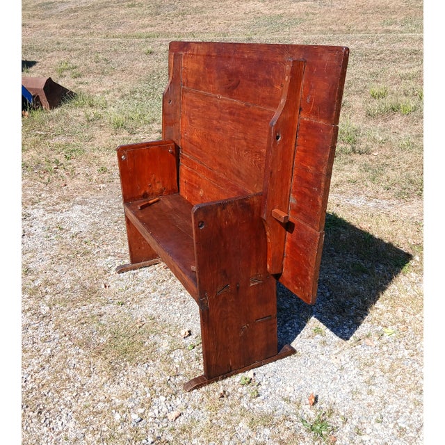 Early 19th Century Antique New England Primitive Pine Hutch Table 1820s For Sale - Image 5 of 17