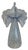Glass 21 In. Tall Art Glass Clear Fluted Confetti Blue Speckled Flower Shaped Vase For Sale - Image 7 of 17