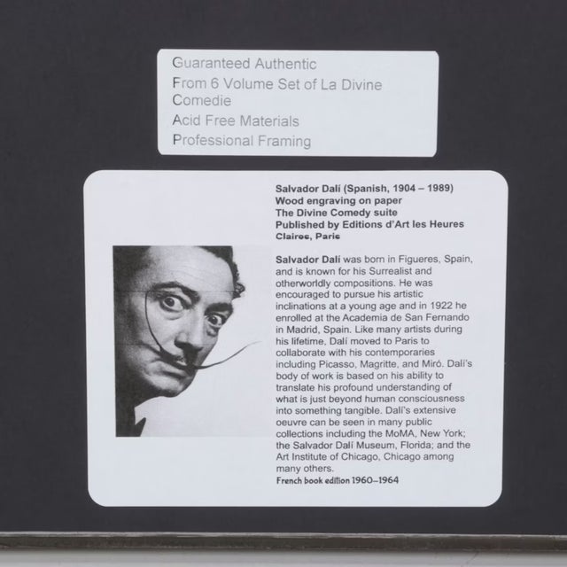 1960s Salvador Dalí “Cerberus” Wood Engraving, Divine Comedy (1960–1964) For Sale - Image 5 of 5