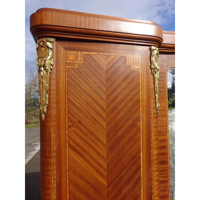Louis XVI Wardrobe in Marquetry and Bronze, 1920s For Sale - Image 3 of 18
