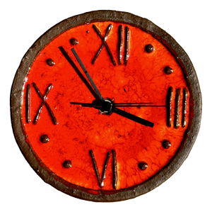 Brutalist Ceramic Wall Clock from Krösselbach, Germany, 1960s