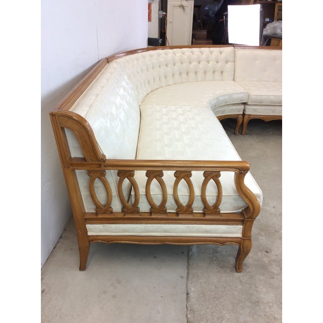 Mid Century Modern Three Piece Sectional Sofa With Vintage Tufted Upholstery For Sale - Image 11 of 12