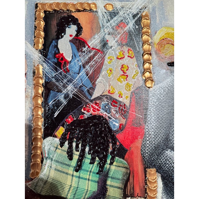 Contemporary Contemporary Glynn Marcus “Spectators at the Tarkay Exhibit” Giclee on Canvas With Hand Embellishment and Bas Relief Signed For Sale - Image 3 of 13