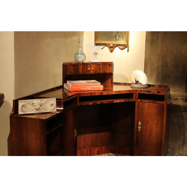 Wood Art Deco Veneer Writing Desk or Vanity Table, 1920s For Sale - Image 7 of 18