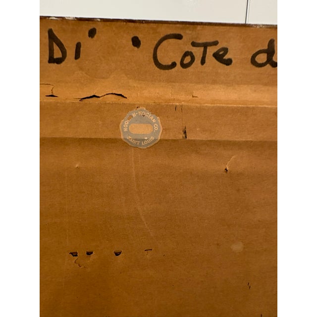 Vintage Textured Impressionist Oil Painting Cote d'Azur Coastal Town Landscape in Carved Wood Frame For Sale - Image 14 of 15