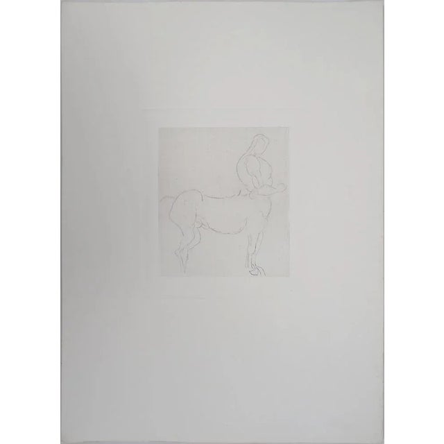 Auguste Rodin (1840-1917) (after) Centaur Engraving (rotogravure reprised at the tip) and enhanced in watercolour On...