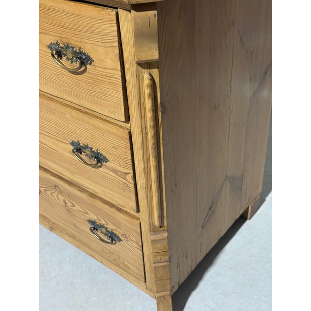 Wood Antique Pine Three Drawers - Chest of Drawers From England For Sale - Image 7 of 18