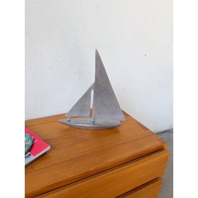 Vintage Polished Aluminum Sailboat, 1970s For Sale - Image 10 of 18
