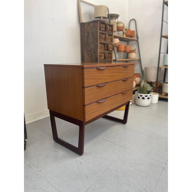 Mid-Century Modern 1970s Vintage Danish Modern Dresser With Handles For Sale - Image 3 of 9