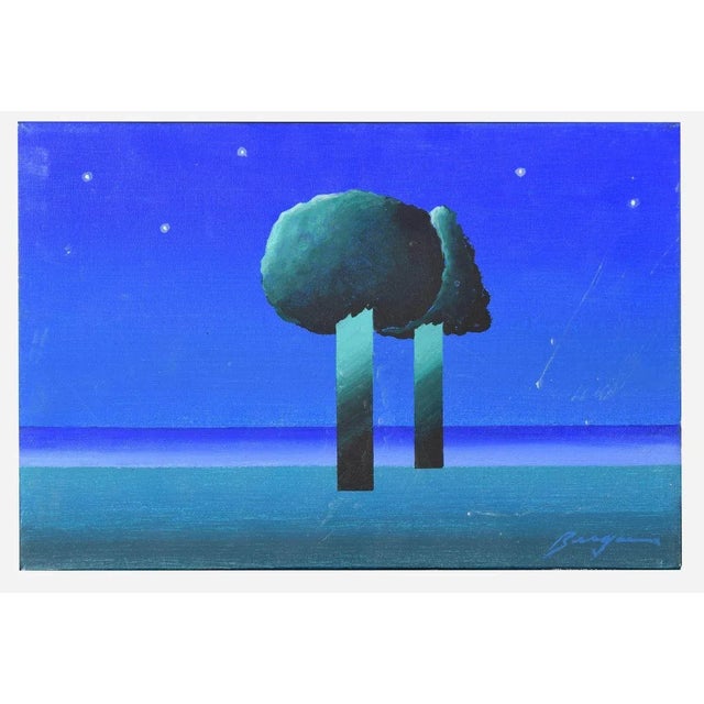 Night Landscape - Original Mixed Media by Danilo Bergamo - 1970s 1970s For Sale - Image 4 of 4