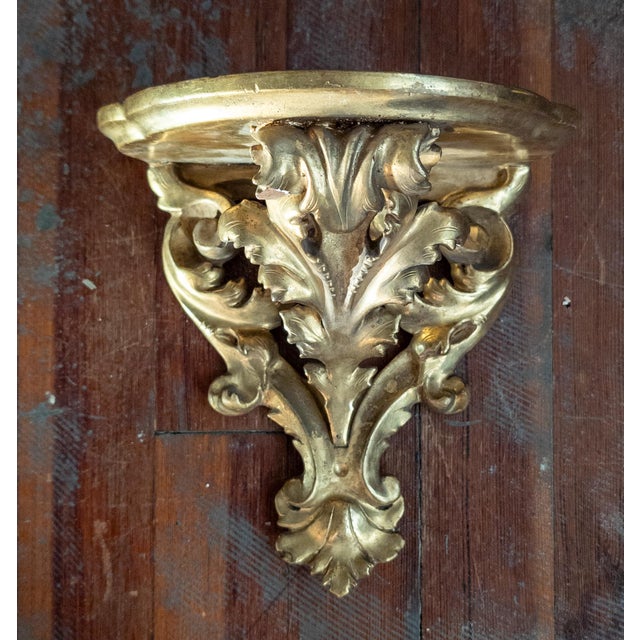 Late 19th Century 19th Century Italian Florentine Giltwood Wall Shelf in Baroque Taste For Sale - Image 5 of 13