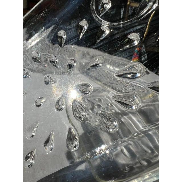 Glass 1970s Teardrop Relief, Appetizer, Crystal Plates- Set of 6 For Sale - Image 7 of 7