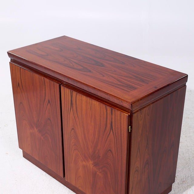 Wood Skovby Mid Century Danish Rosewood Credenza Bar Cabinet For Sale - Image 7 of 8